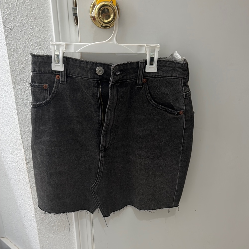 Zara Black Denim Mini Skirt